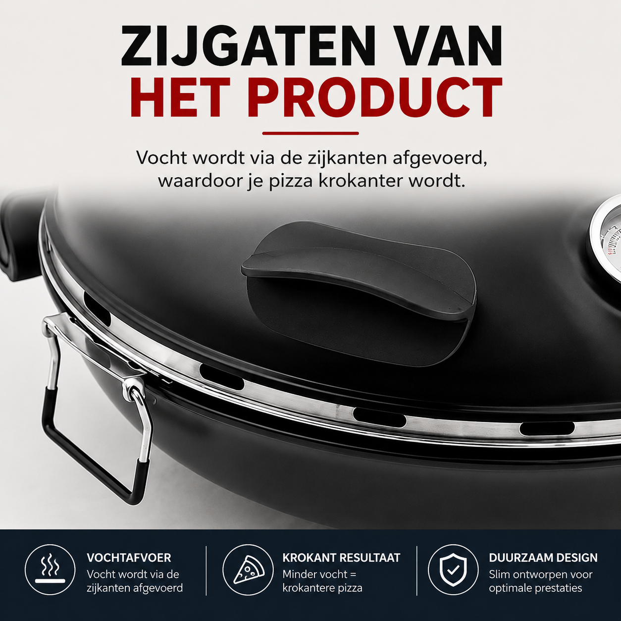 Zijgaten voor stoomafvoer